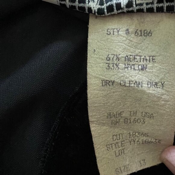 La Belle Black Long Sleeve Button Down Jacket Blazer Size 13 - Picture 9 of 12